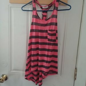 Pink and grey tank top